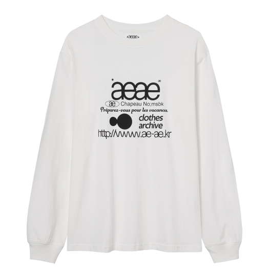 AE44FULS003WHT AEAE Web Logo L/S White