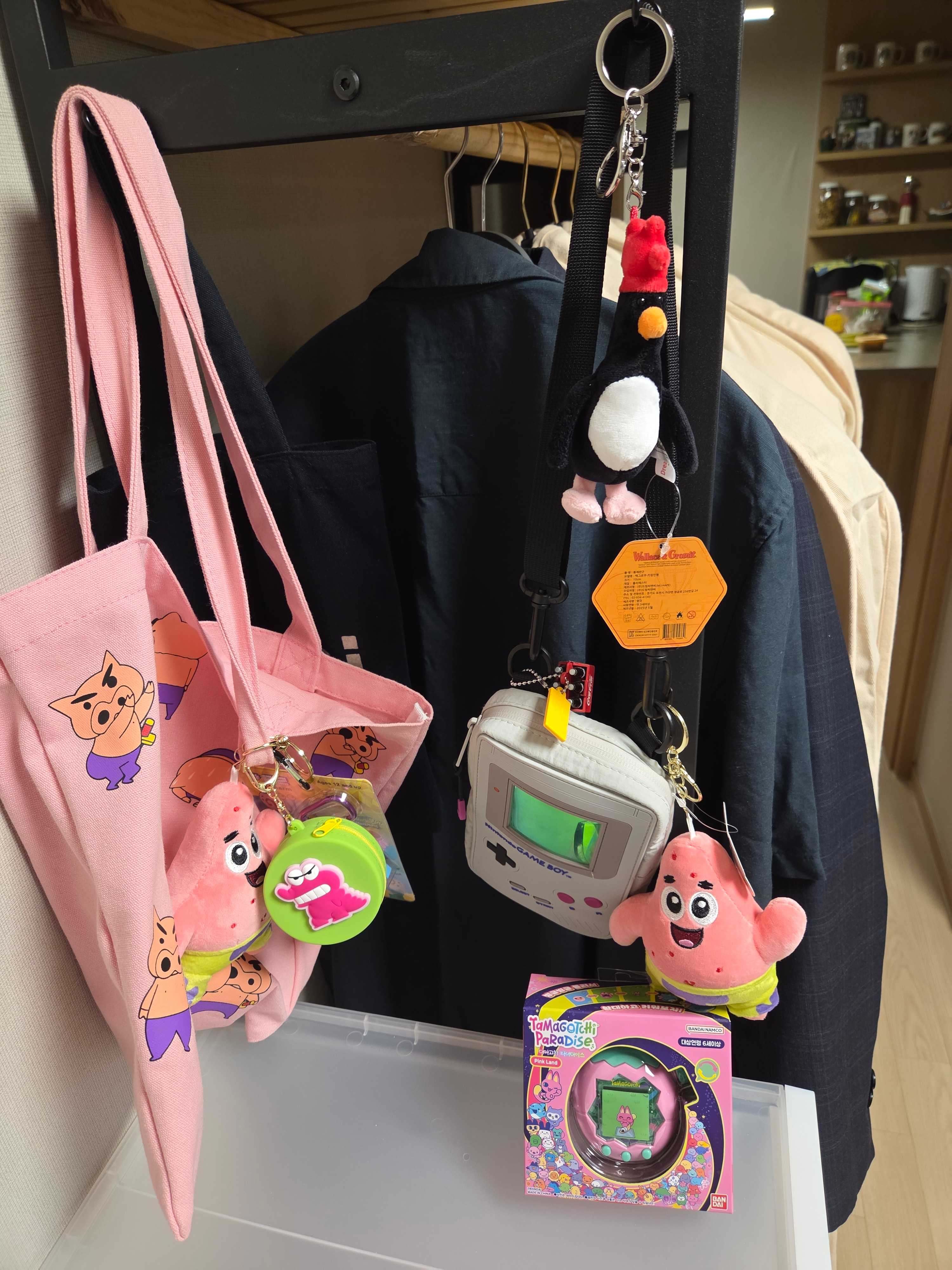 Dream C&C Feathers Mcgraw Keyring 10cm, Tamagotchi Paradise Pink Land 착용 스타일
