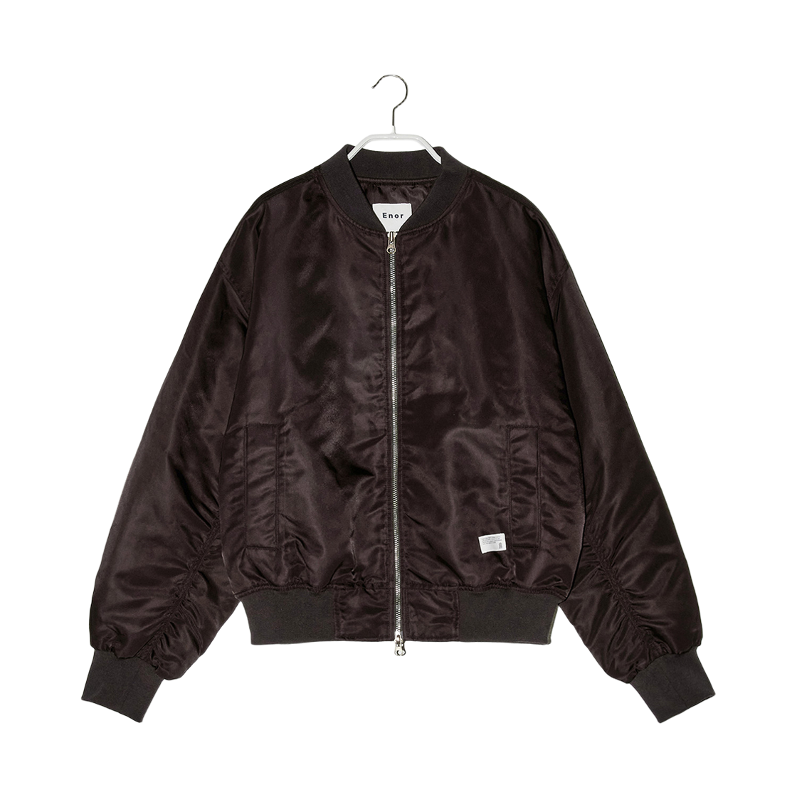 엔오르 우먼 셔링 봄버 점퍼  와인(Enor Women Shirring Bomber Jumper  Wine)