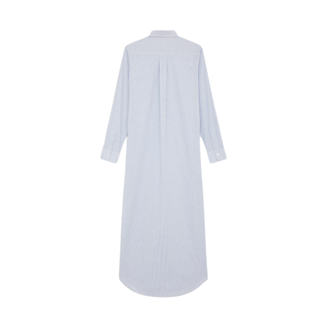(W) 셀린느 롱 셔츠 드레스 스트라이프 코튼 끄레 블루((W) Celine Long Shirt Dress in Striped Cotton Craie Blue) - 2