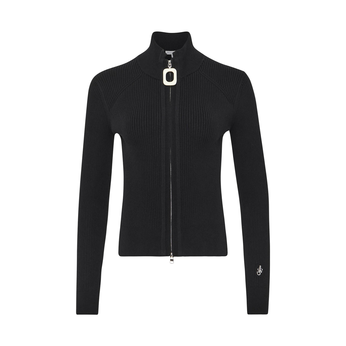 KW1353YN0398999 (W) JW Anderson Fitted Zip Up Cardigan Black