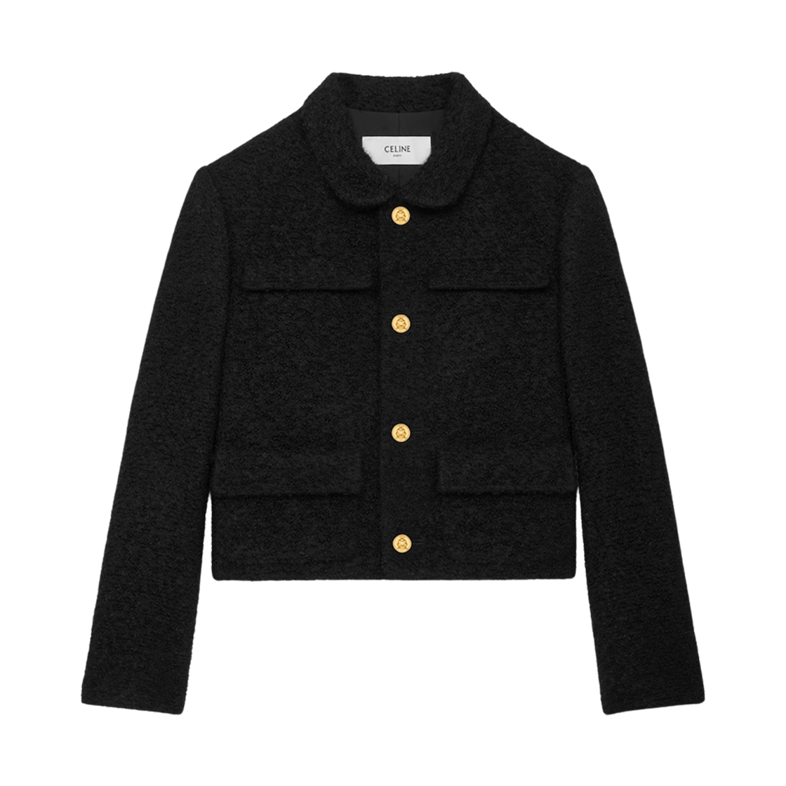 RV09W333J-38NO (W) Celine Saint Germain Jacket in Bouclette Natte Black