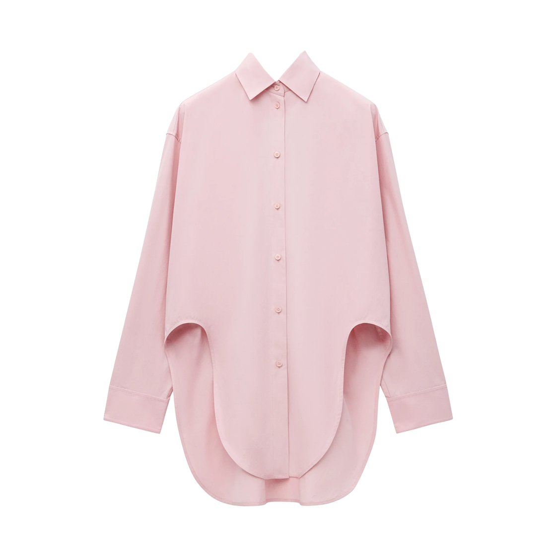 (W) 로에베 어시메트릭 코튼 셔츠 핑크((W) Loewe Asymmetric Cotton Shirt Pink) - 1