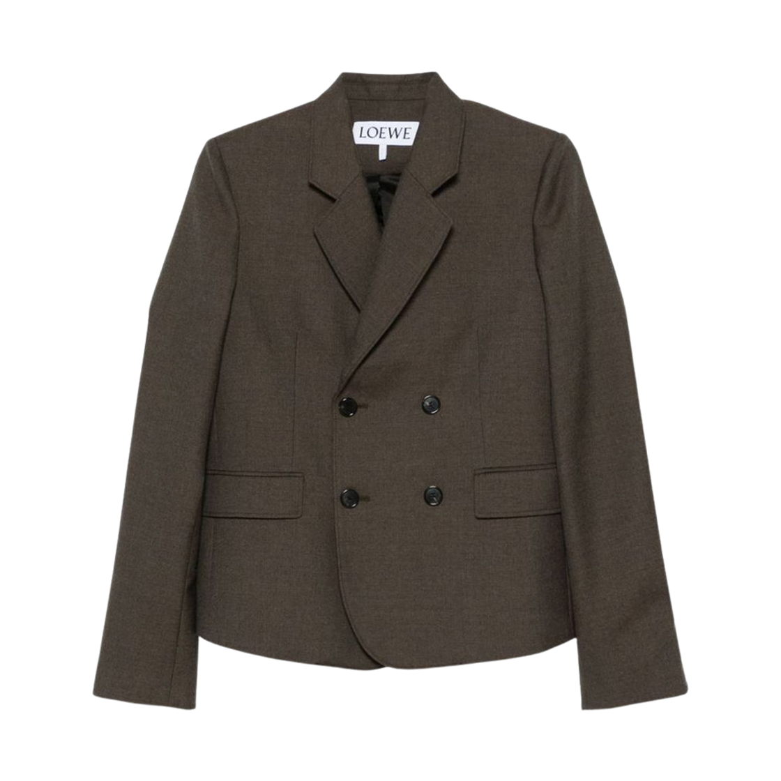 (W) 로에베 캐시미어 울 더블 브레스티드 블레이저 브라운((W) Loewe Cashmere Wool Double Breasted Blazer Brown) - 1
