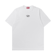 Diesel T-Adjust-Od T-shirt with Metallic Oval D White