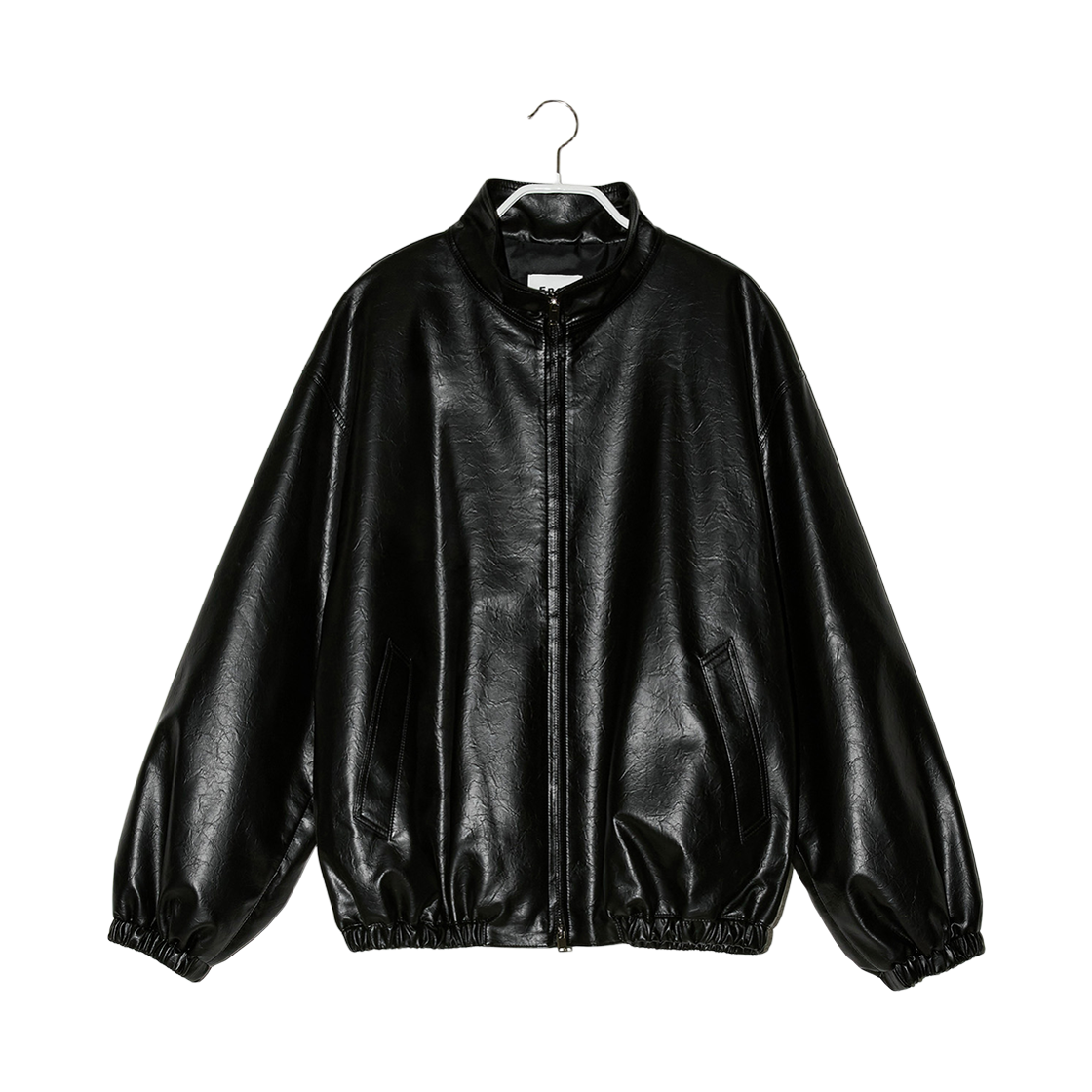 BEFWJP001BK Enor Women High Neck Leather Blouson  Black