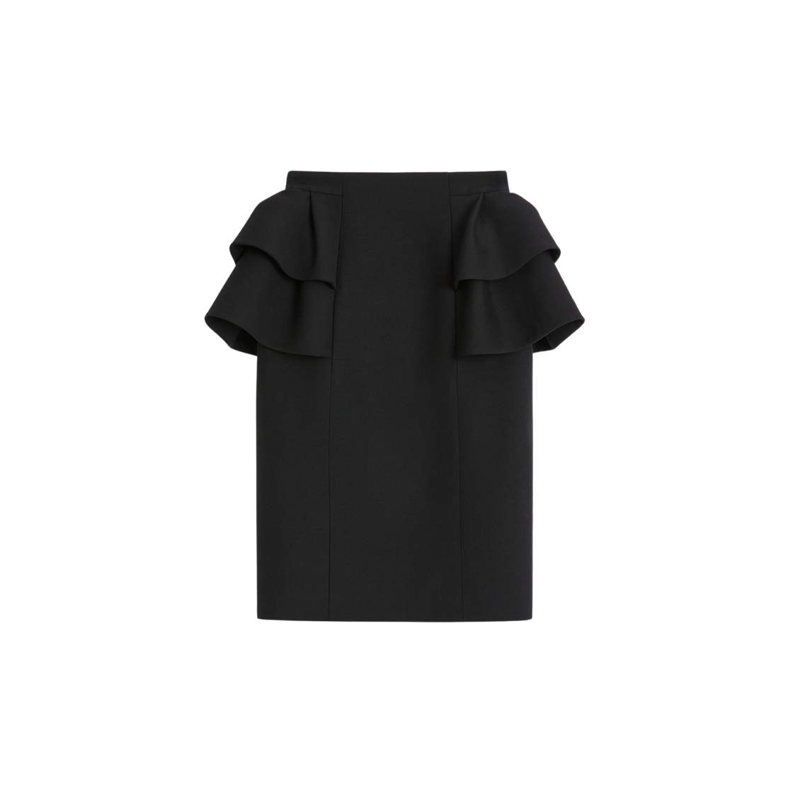 RADJ51CF0NO (W) Valentino Crepe Couture Midi Skirt Black