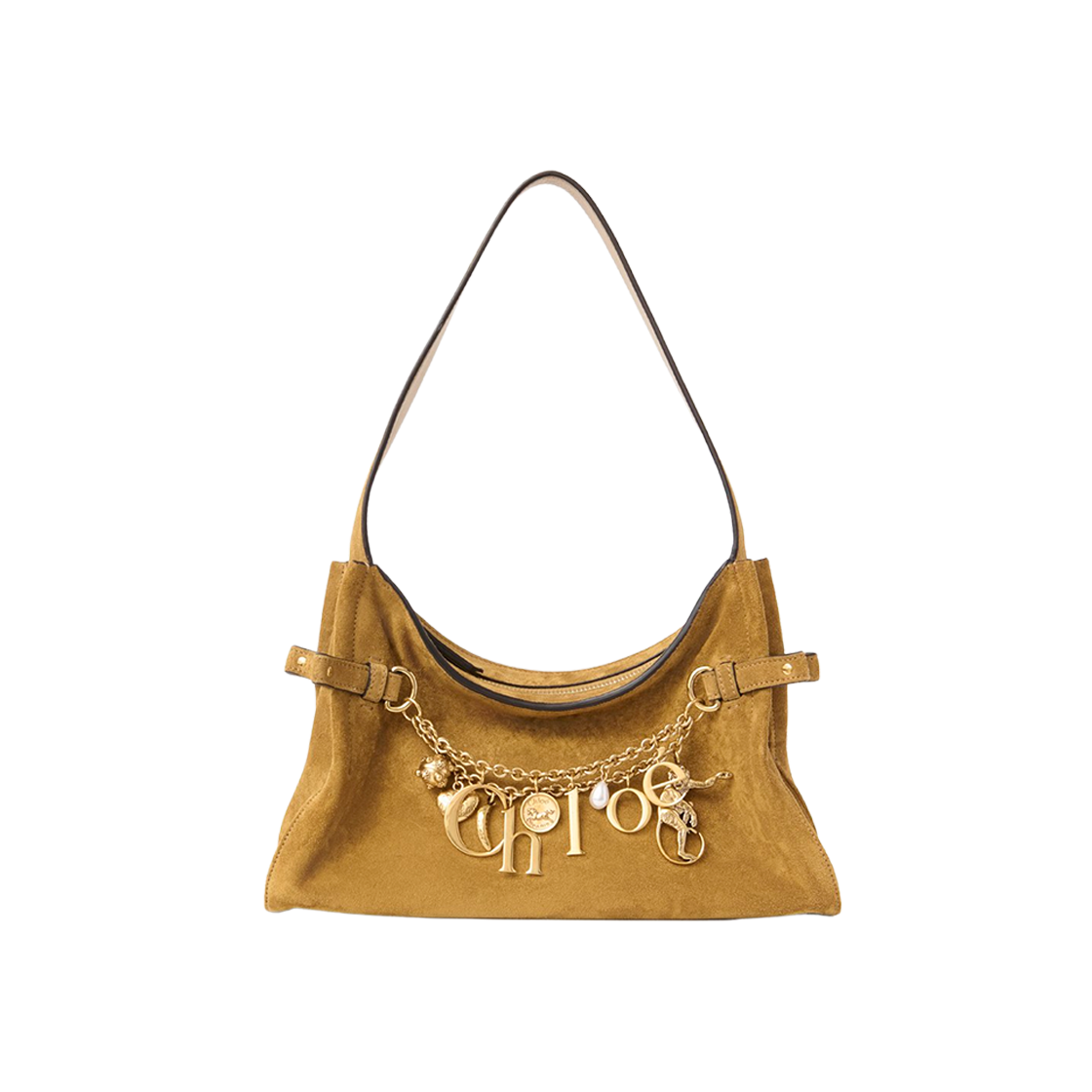 끌로에 스웨이드 레더 끌로에 참 호보백 골드 카키(Chloe Chloe Charms Hobo Bag in Suede Leather Gold Khaki) - 1