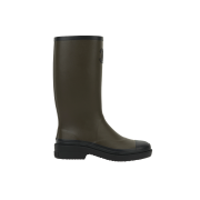 (W) Chanel High Boots Caoutchouc & Khaki