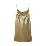 (W) Versace Metal Mesh Slip Mini Dress Gold