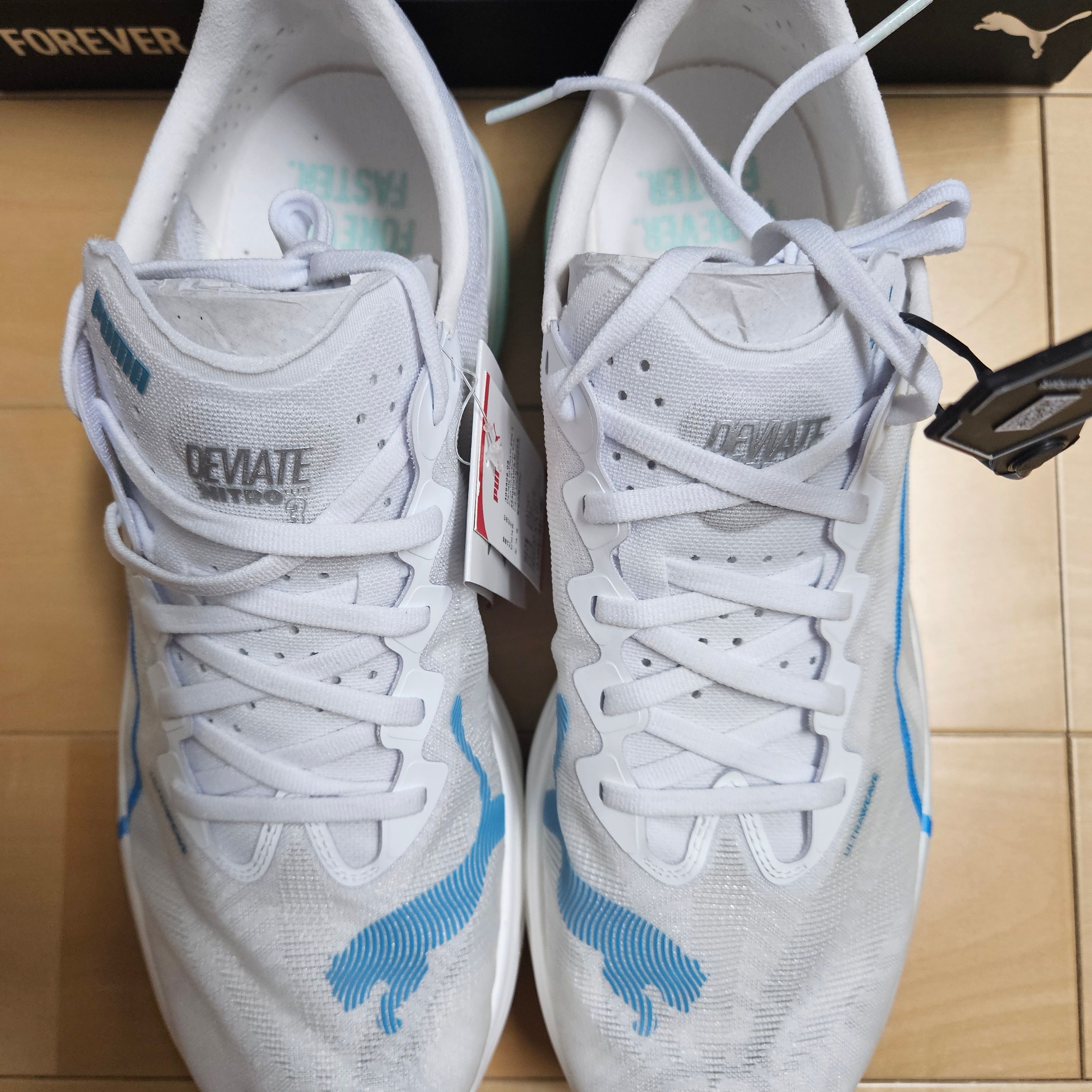 Puma Deviate Nitro Elite 3 White Speed Blue 착용 스타일 - 6