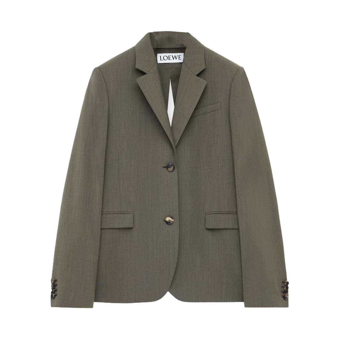 S359Y03XA5-4160 (W) Loewe Tailored Wool Jacket Khaki Green