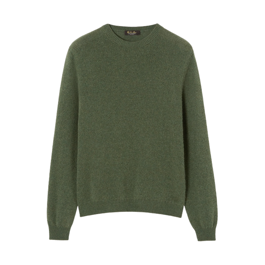 FAO2891-51C2 Loro Piana Baby Cashmere Fobello Crewneck Green Kelp Melange
