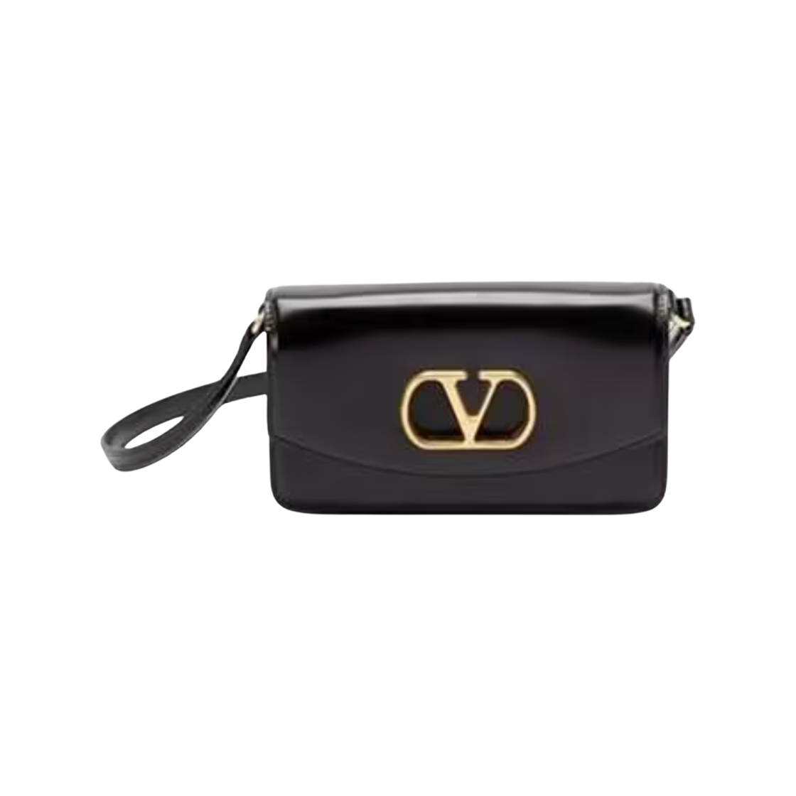 B0R71GCB0NO Valentino Leather Shoulder Bag Black