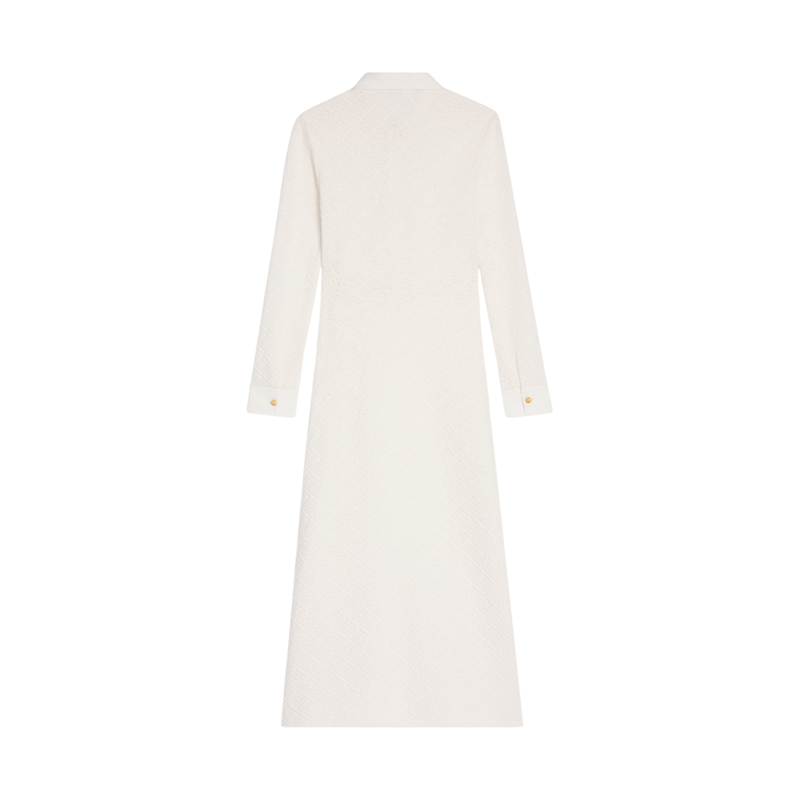 (W) 셀린느 미디 폴로 드레스 크로쉐 코튼 아이보리((W) Celine Midi Polo Dress in Crochet Cotton Ivoire) - 2
