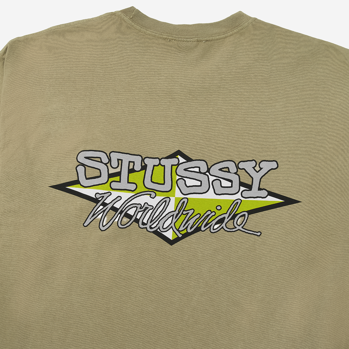스투시 월드와이드 다이아몬드 티셔츠 피그먼트 다이드 엘름(Stussy Worldwide Diamond T-Shirt Pigment Dyed Elm) - 3