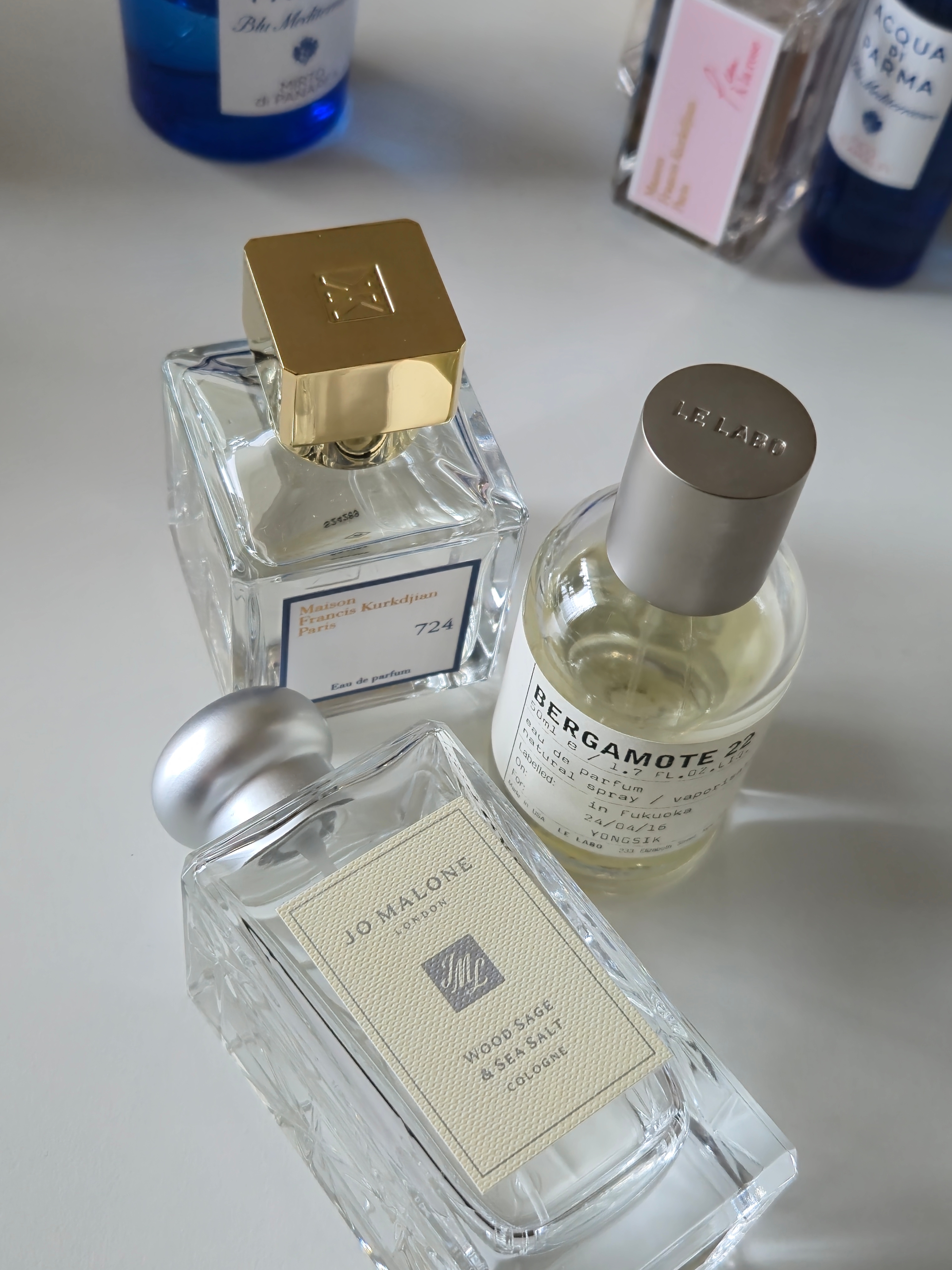 Maison Francis Kurkdjian 724 Eau De Parfum 70ml, Le Labo Bergamote 22 Eau De Parfum 50ml 착용 스타일