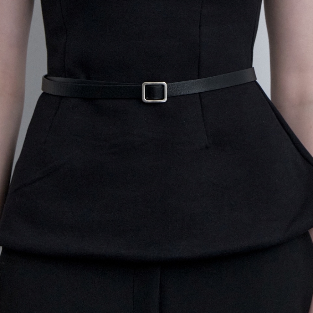 러브미몬스터 슬림 롱 가죽 벨트 블랙(lovememonster Slim Long Leather Belt Black) - 2