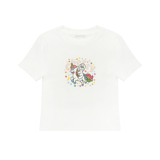 Cherry Starlight Crop Tee (White ver.) CHERRY DRIVER Cherry Starlight Crop Tee (White ver.)