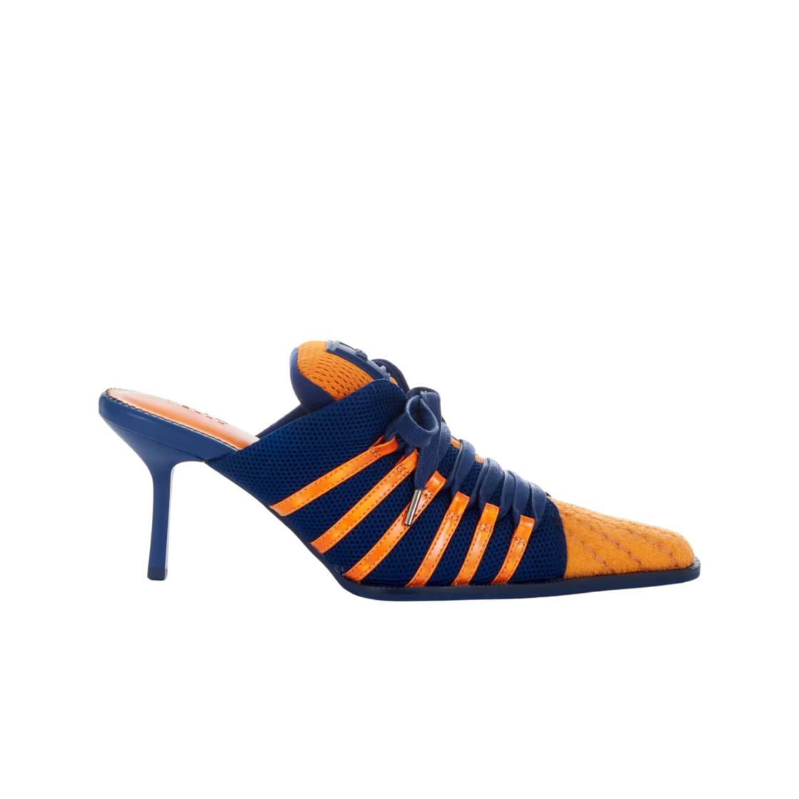 (W) 옐로 식스 맨 스니커 뮬 네이비 오렌지((W) Yello Six Man Sneaker Mules Navy Orange)