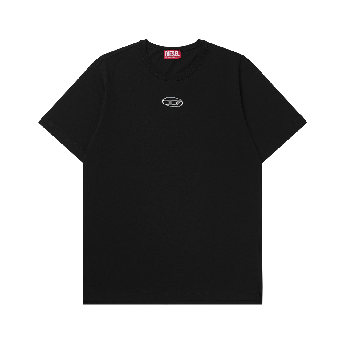 디젤 T-어드저스트-Od 메탈릭 오발 D 티셔츠 블랙(Diesel T-Adjust-Od T-shirt with Metallic Oval D Black)