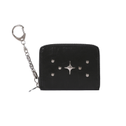 For Appeal Stud Zipper Card Wallet Black