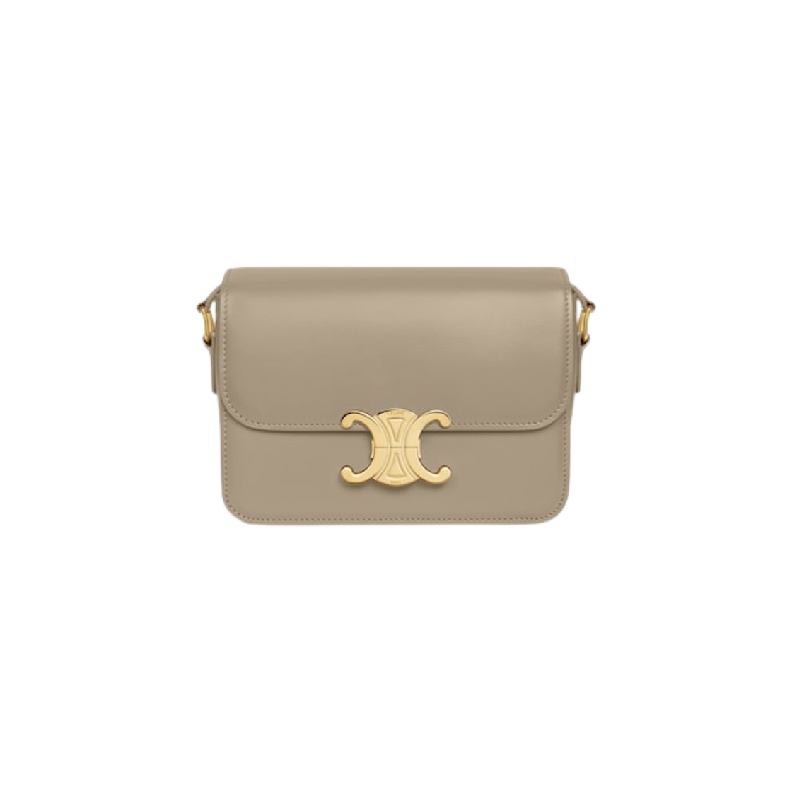 188423BF4-18GT Celine Teen Triomphe Bag in Shiny Calfskin Modern Taupe