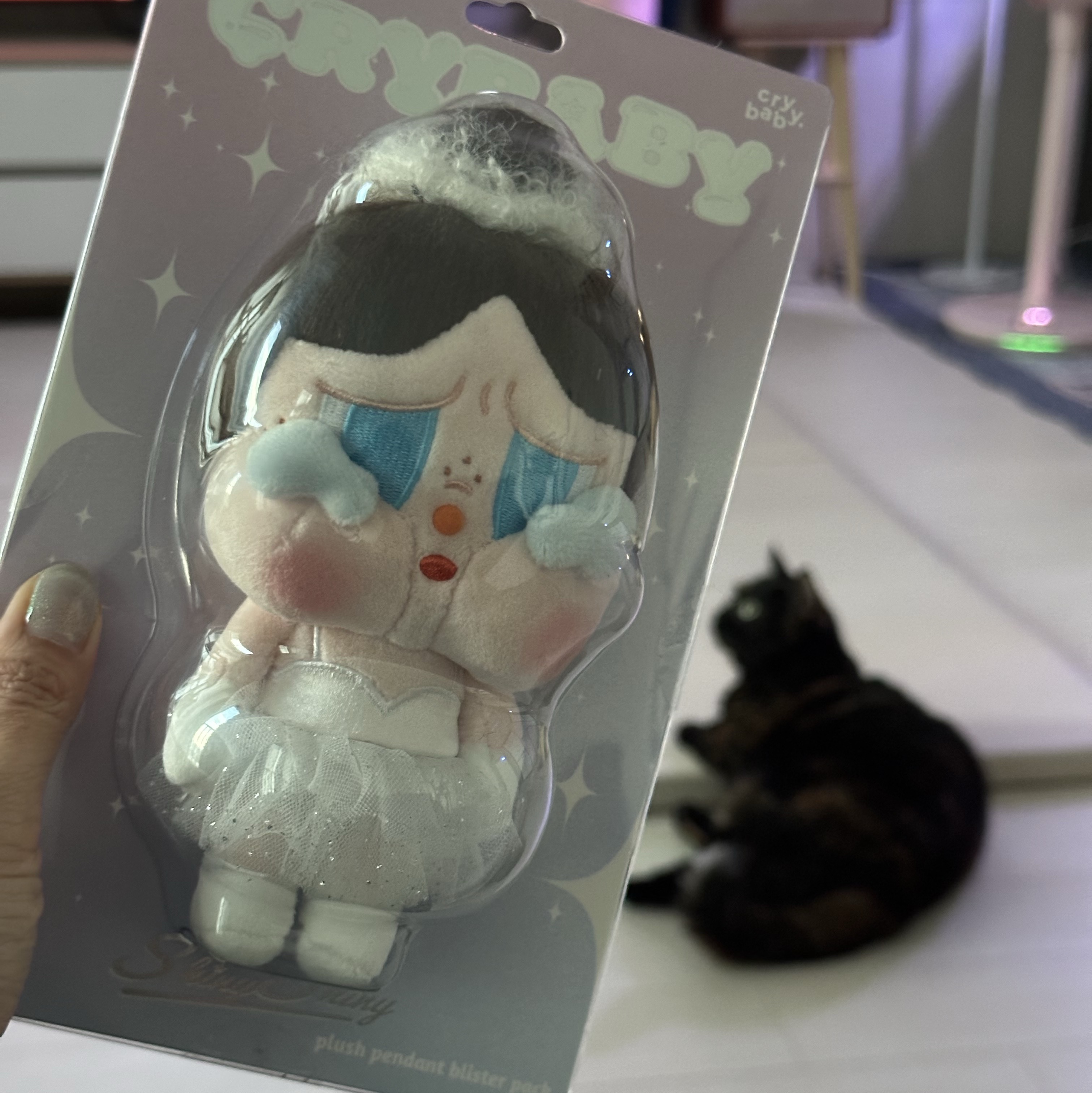 Pop Mart Crybaby Shiny Shiny Series Plush Pedant Blister Pack 착용 스타일 - 1