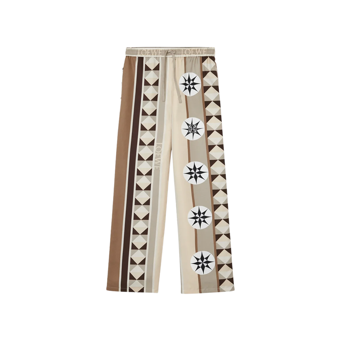 S616Y04X84-3046 (W) Loewe Silk Pajama Trousers Multicolor Beige