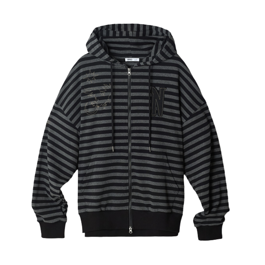 SPMZF49U03 Spao x Wednesday Hoodie Zip Up Black