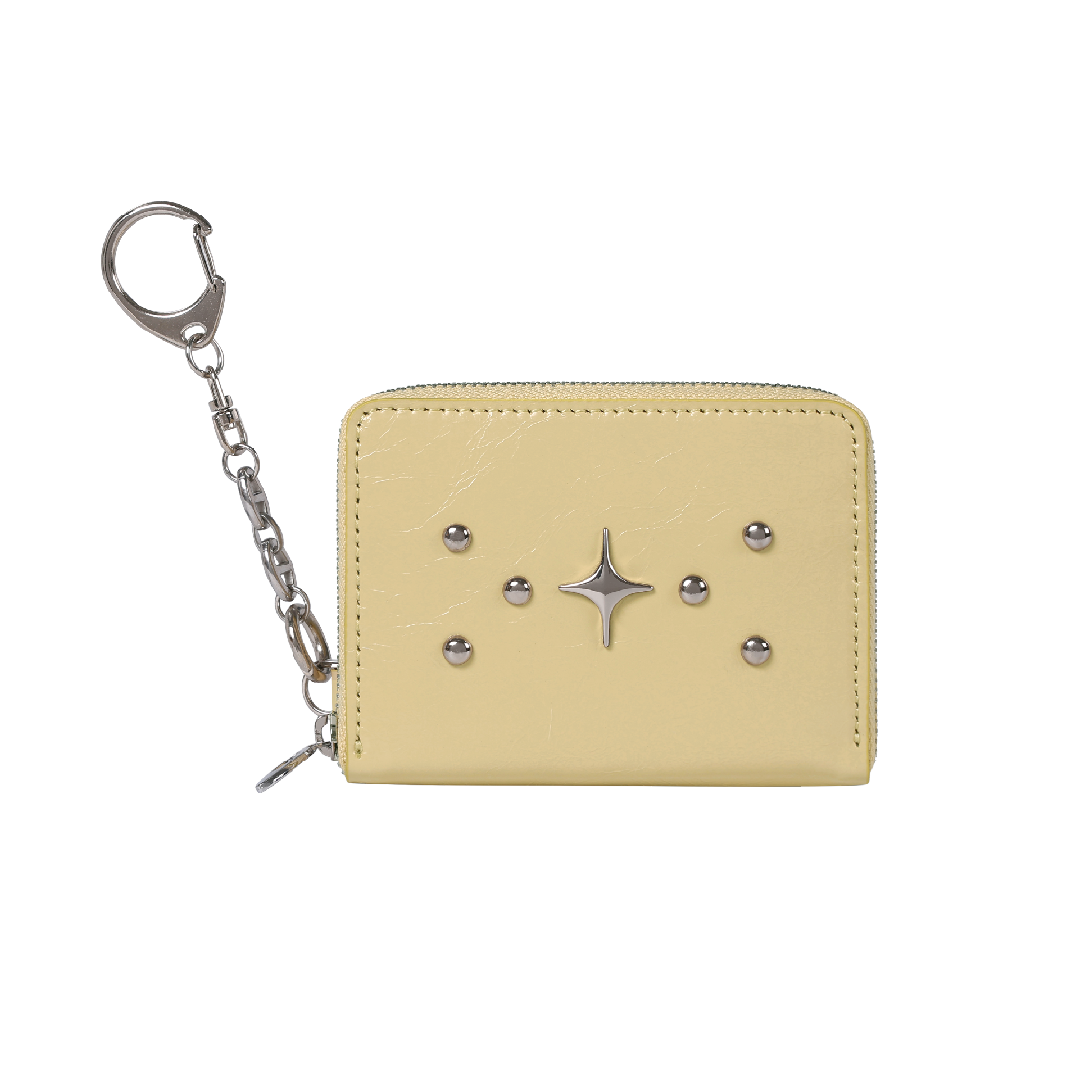 FA25ZCDBT For Appeal Stud Zipper Card Wallet Butter