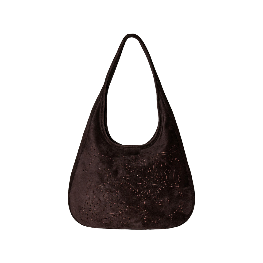 엔오르 우먼 스웨이드 엠보러리 호보백 브라운(Enor Women Suede Embroidery Hobo Bag Brown)