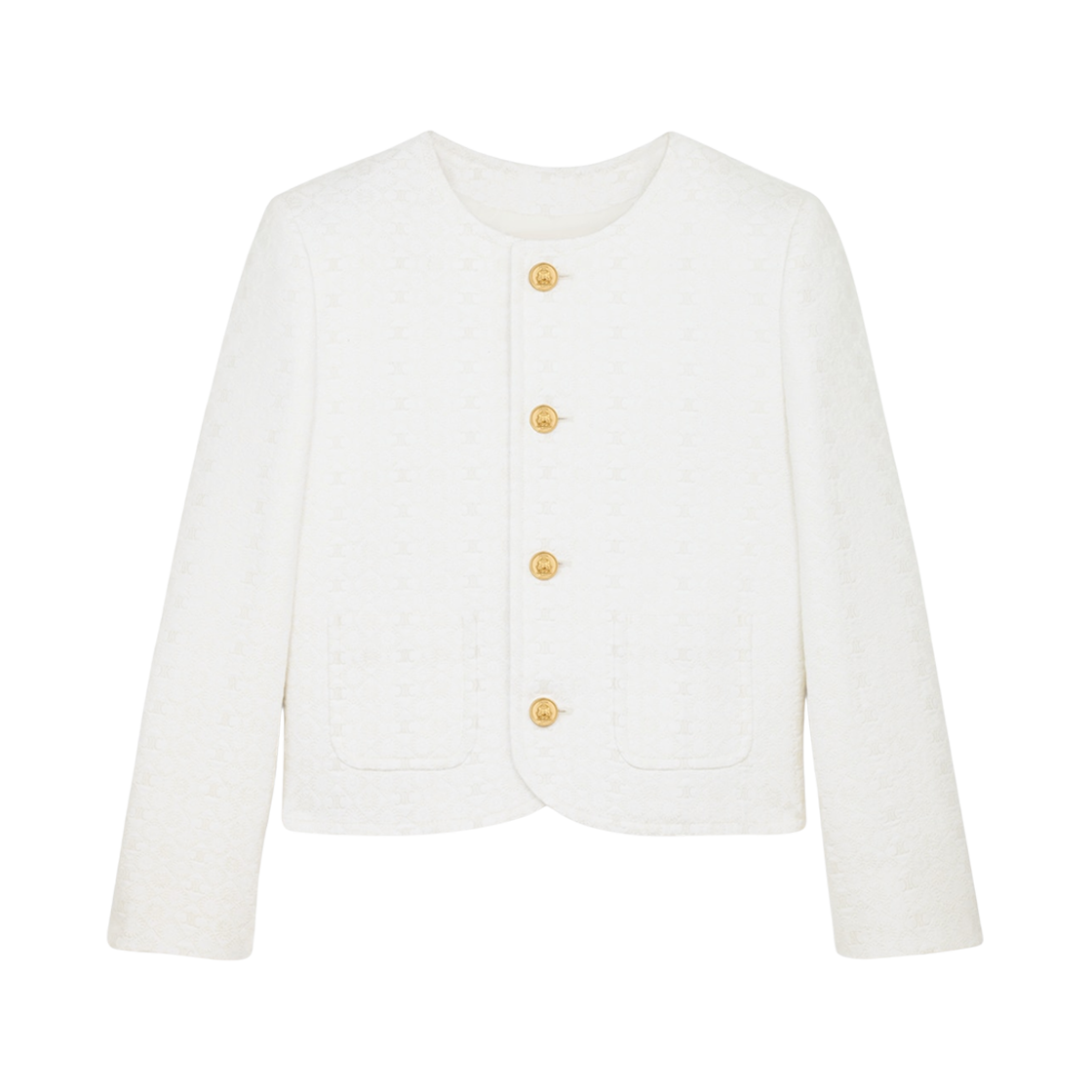RV0800536-CAY4 (W) Celine Chealsea Jacket in Quilted Cotton White Ivory