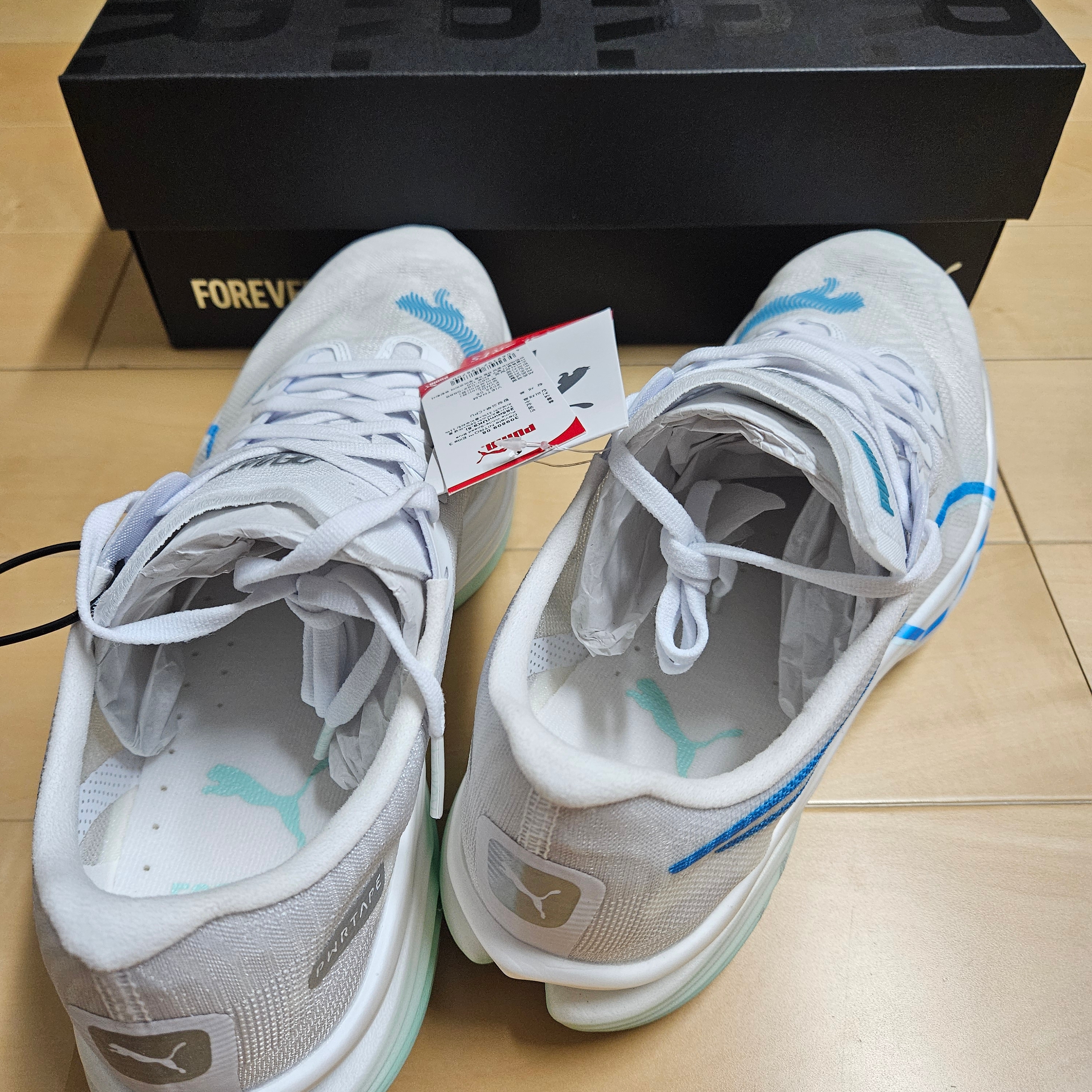 Puma Deviate Nitro Elite 3 White Speed Blue 착용 스타일 - 3
