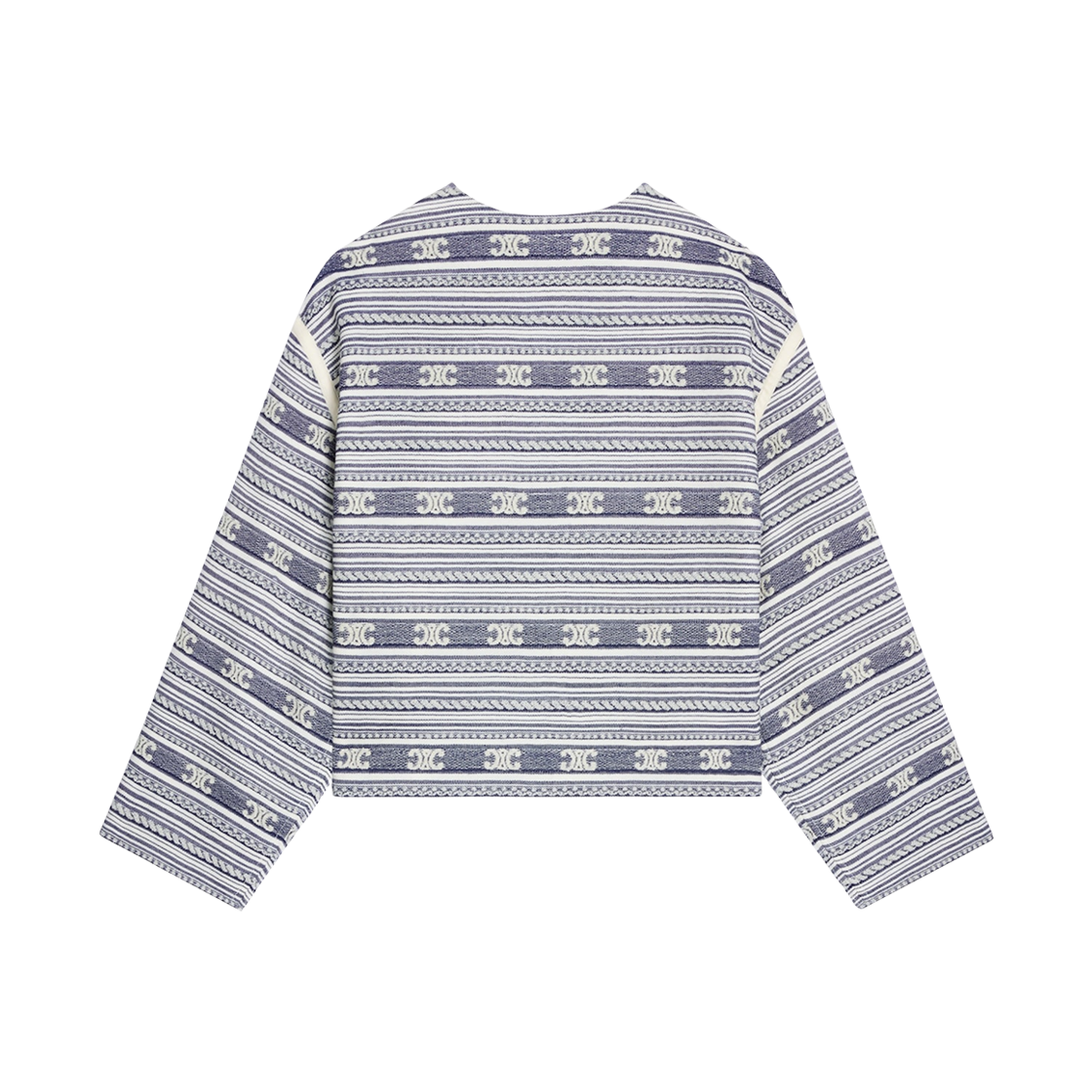 (W) 셀린느 바하 가디건 자켓 코튼 울 아이보리 마린((W) Celine Baja Cardigan Jacket in Cotton Wool Ivoire Marine) - 2