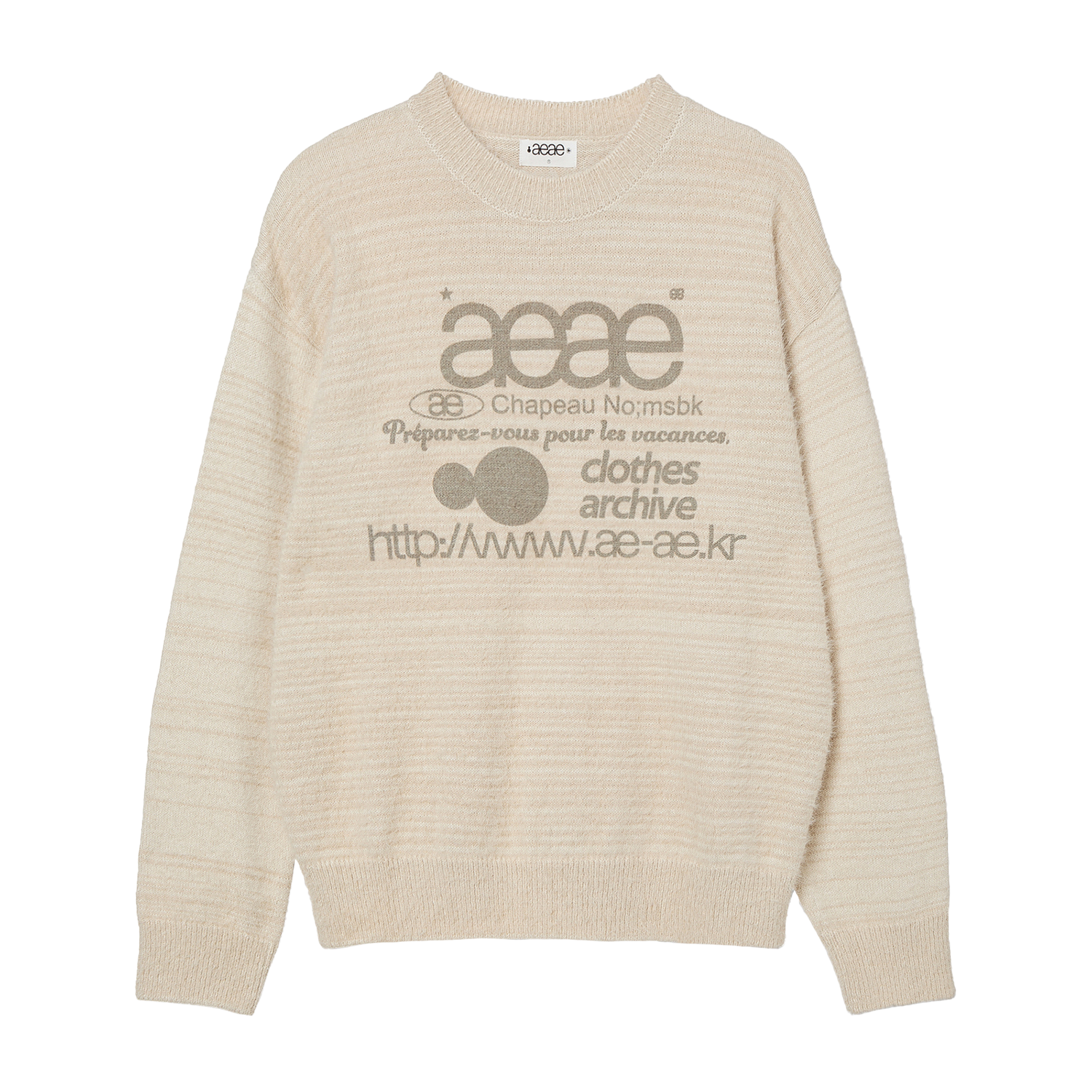 에이이에이이 웹 로고 헤어리 니트 아이보리(AEAE Web Logo Hairy Knit Ivory) - 1