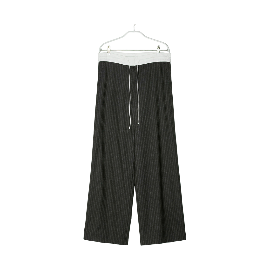 BEFWPT004D/GY Enor Women Waist Contrast Stripe Pants  Dark Grey