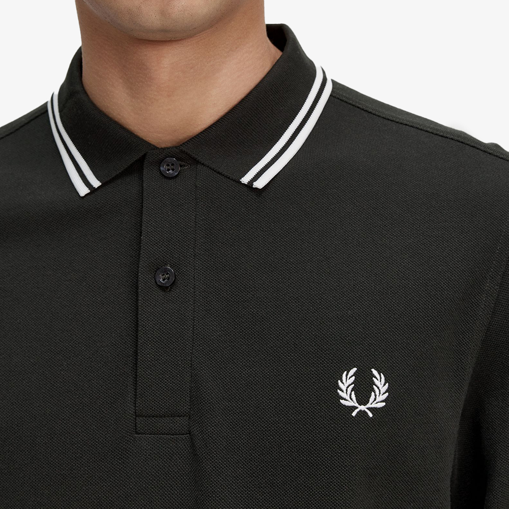 프레드페리 M3636 롱 슬리브 트윈 팁 프레드페리 셔츠 나이트그린/스노우화이트(Fred Perry M3636 Long Sleeve Twin Tipped Fred Perry Shirt Night Green Snow White) - 5