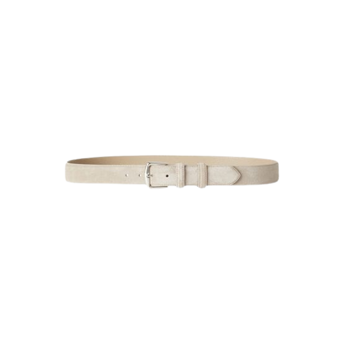 FAA1544-D840 Loro Piana Alsavel Suede Calfskin Belt Classic Beige