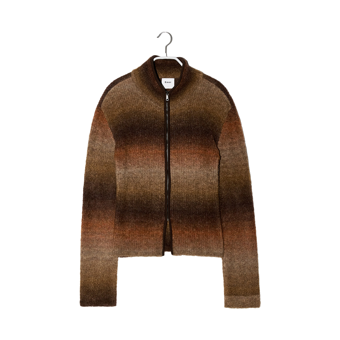 엔오르 우먼 그라데이션 집업 니트  오렌지(Enor Women Gradation Zip-Up Knit  Orange)