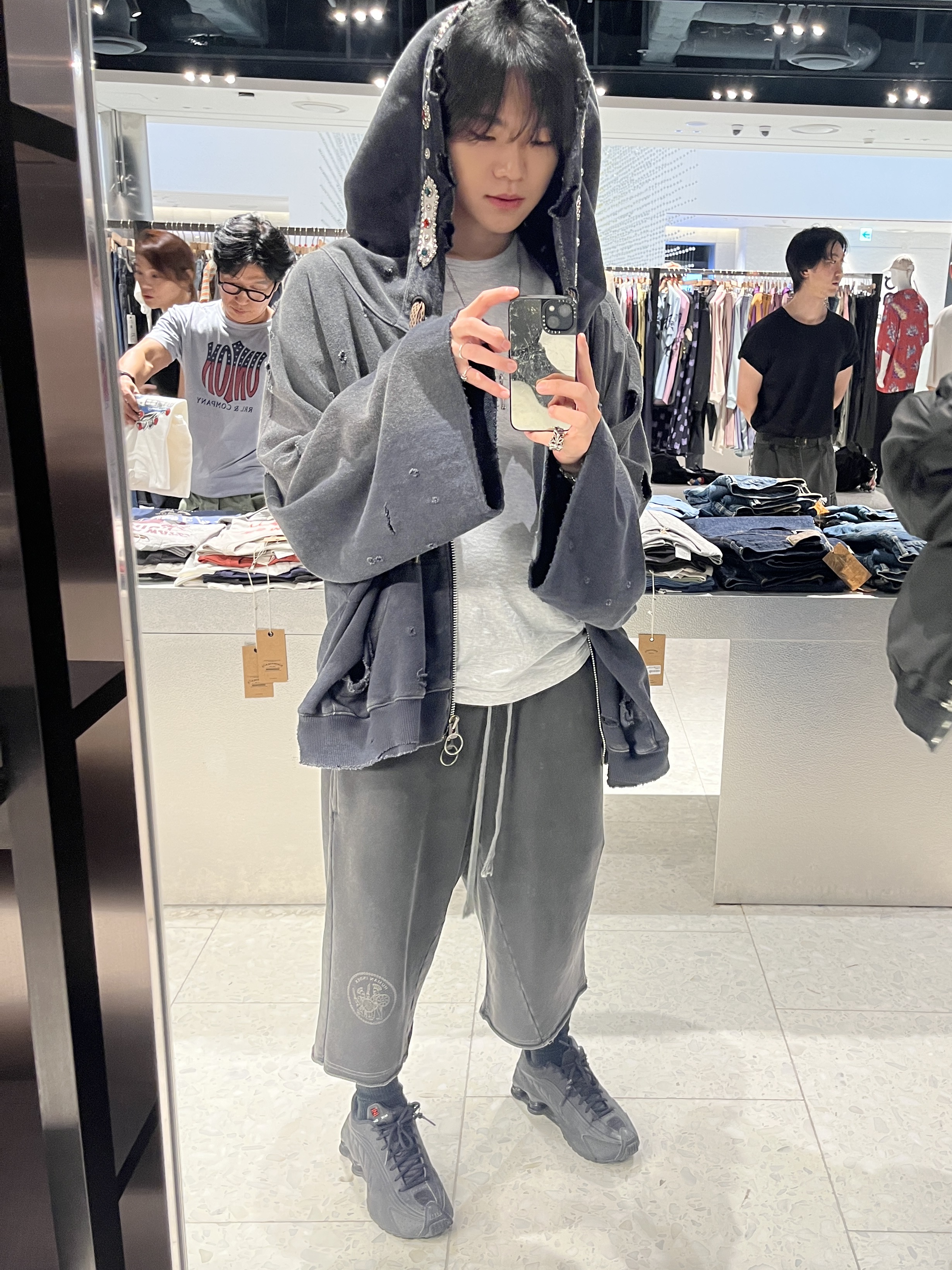 Polyteru Human Index Human 1/2 Sweat Pants Charcoal, (W) Nike Shox R4 Black 착용 스타일