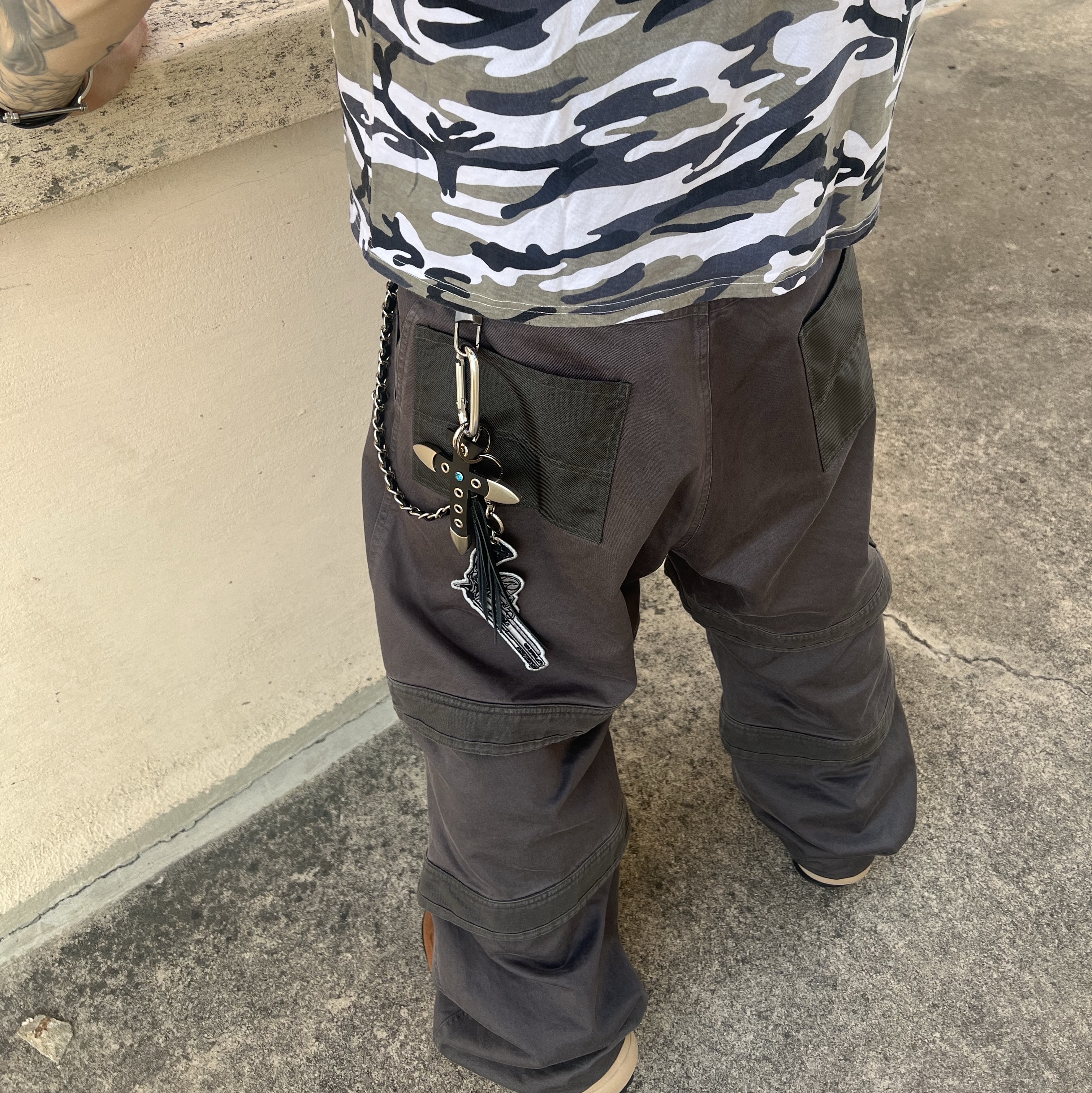 Nike x Sacai Magmascape SP Pecan, farfromwhat far layered work pants_charcoal 착용 스타일 - 4