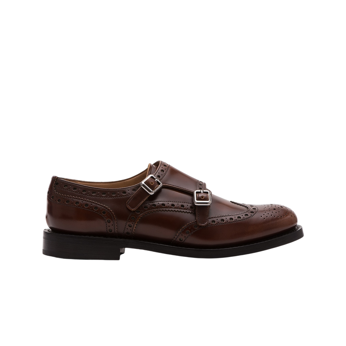 (W) 처치스 라나 R 폴리쉬드 퓨메 몽크 브로그 타박 - F((W) Church's Lana R Polished Fume Monk Brogue Tabac - F)