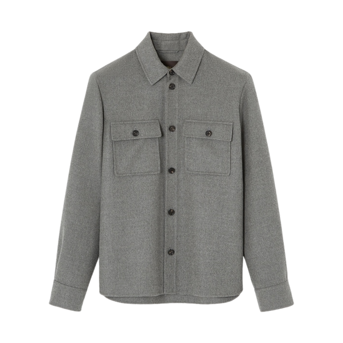FAP0743-M0QC Loro Piana Cashmere Rain System Jim Overshirt Soapstone
