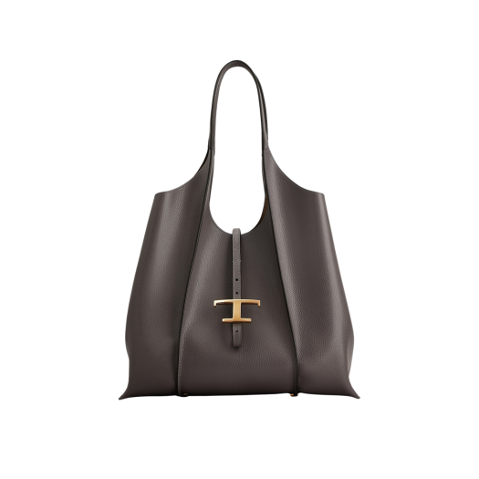XBWTSBA0300XSOB400 Tod's T Timeless Leather Medium Shopping Bag Grey