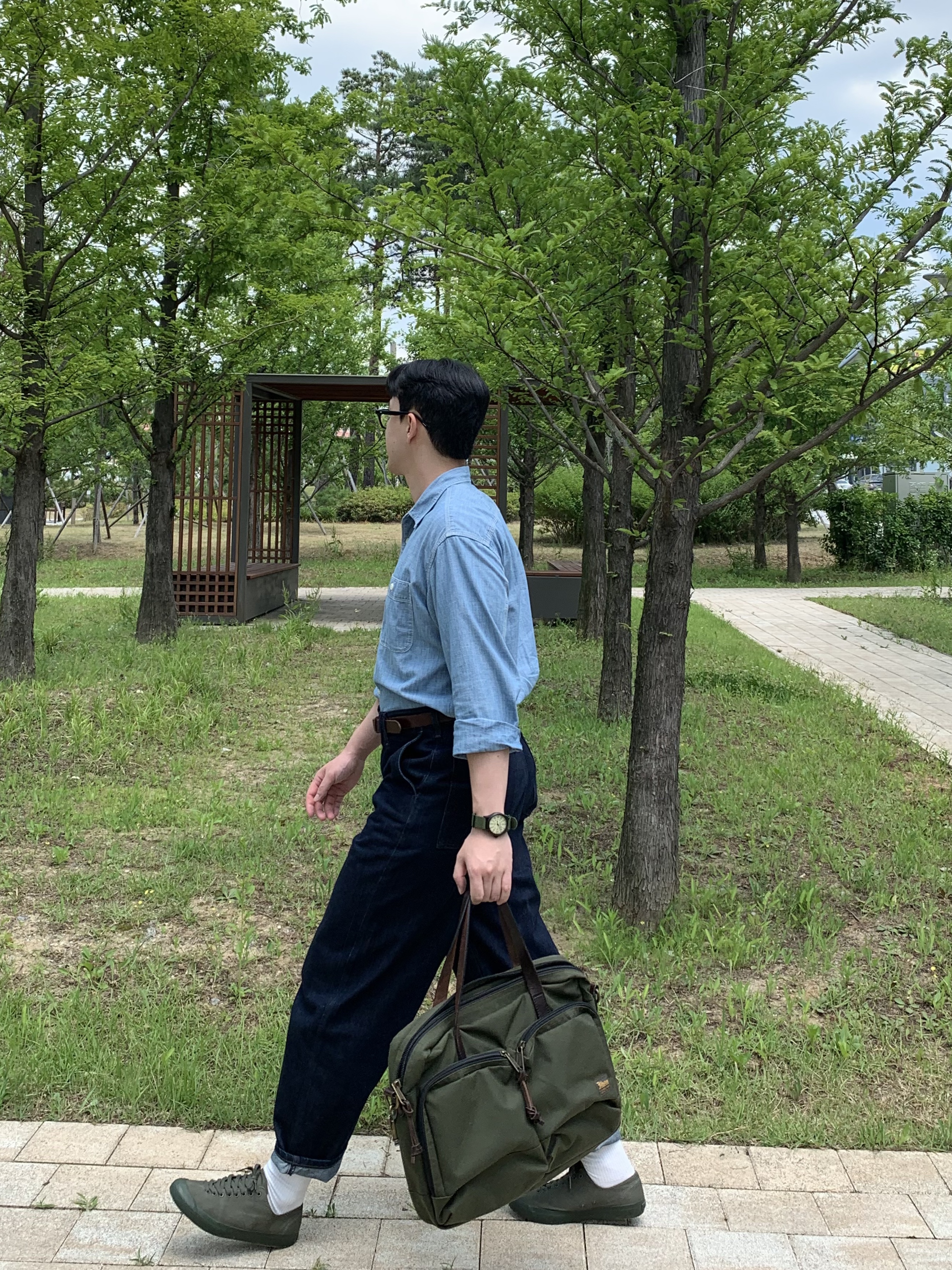 Tretorn Lund Deck Shoes Olive 착용 스타일 - 1