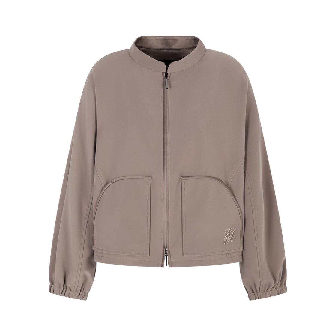 EW001488AF10206U6125 (W) Emporio Armani Technical Cady Blouson with Logo Embroidery Brown