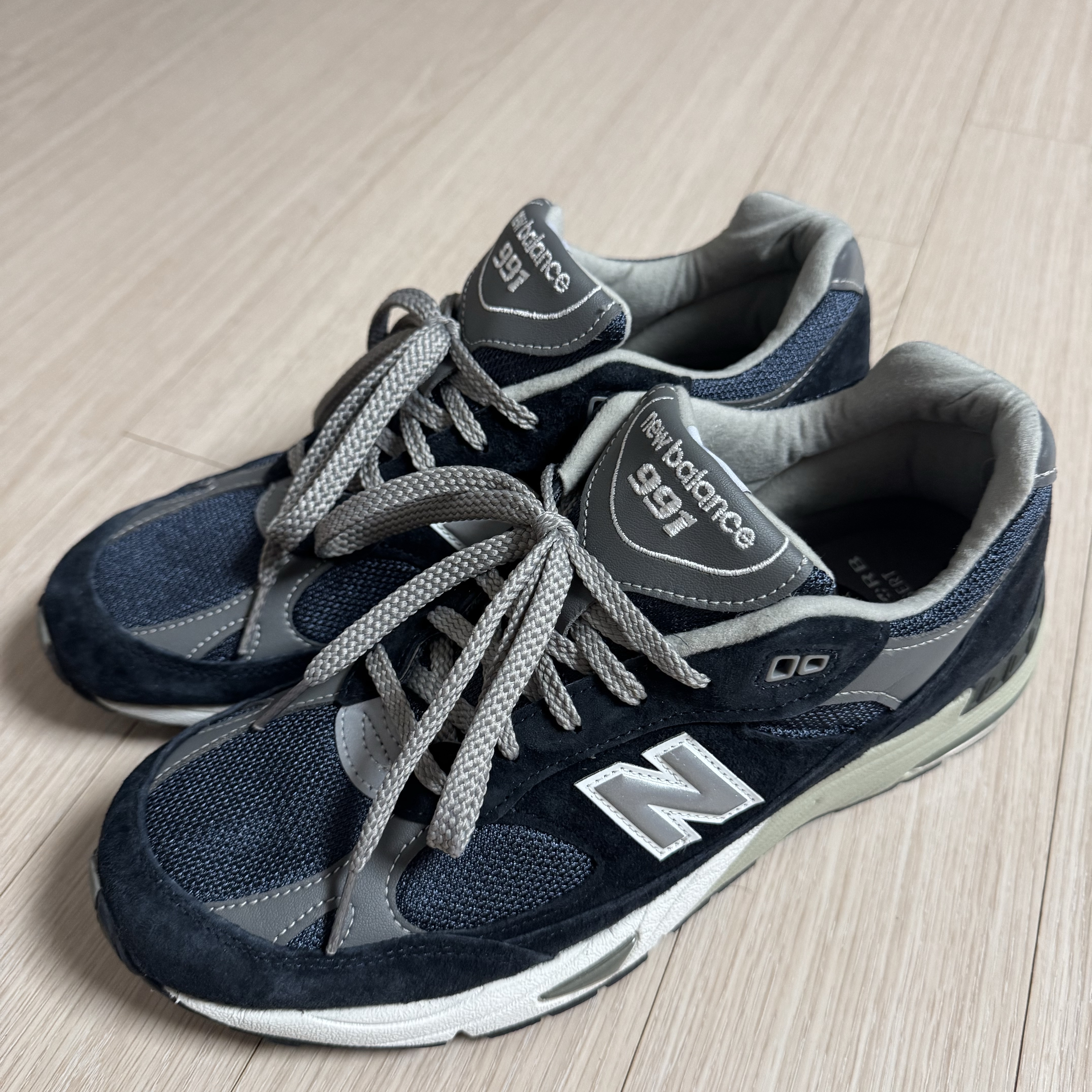 New Balance 991 Made in UK Navy 착용 스타일 - 1