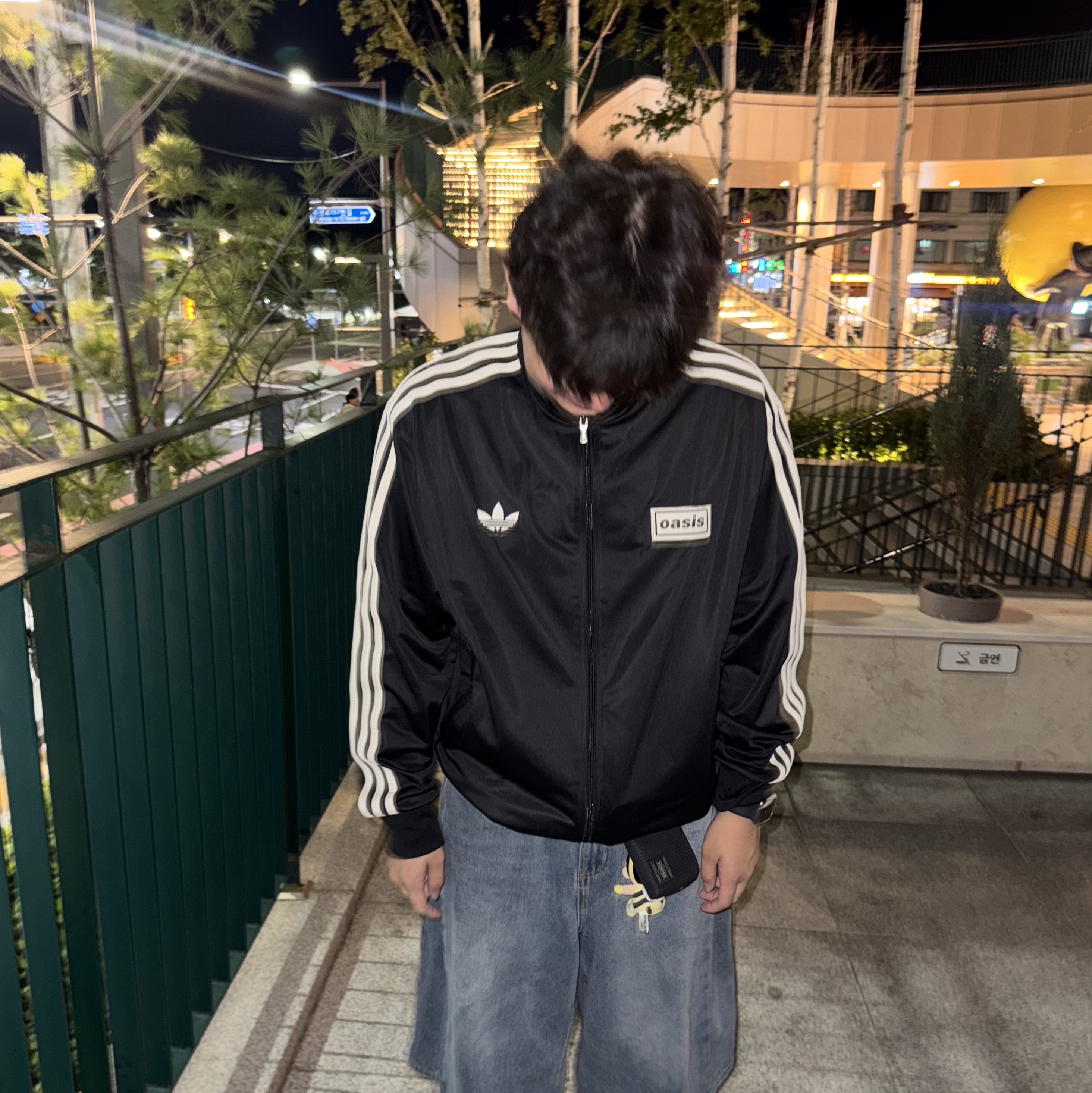 Adidas x Oasis Tour Firebird Track Top Black - US Sizing, Porter Drawing Coin Key Case Black 착용 스타일 - 2