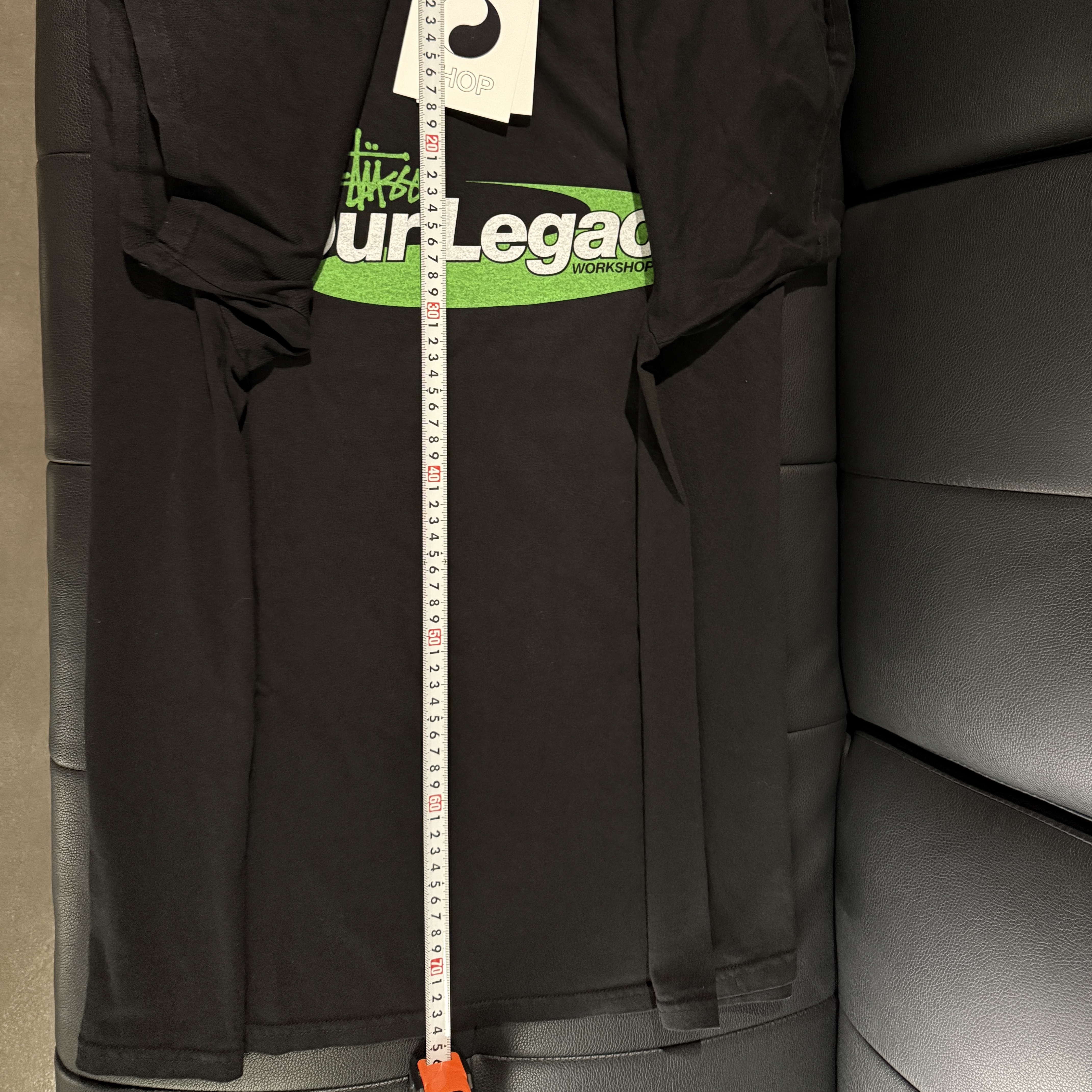 Stussy x Our Legacy Work Shop Swirl Pigment Dyed T-Shirt Black 착용 스타일 - 1
